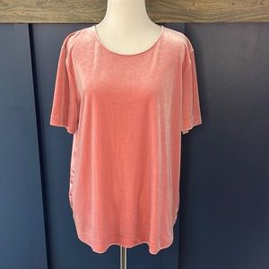 Ann Taylor velvet/silk blush colored blouse